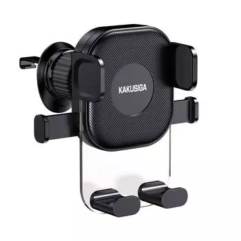 Автомобильный держатель для телефона, зажим для воздуховода, подставка для GPS-навигатора, поддержка сотового телефона в автомобиле для iPhone, Samsung, Xiaomi, Huawei чёрный