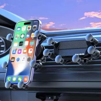 Автомобильный держатель Gravity Car Holder, управляемый одной рукой, простой и безопасный, с бесшумным быстросъемным вентиляционным отверстием, удобный для крепления телефонов A чёрный