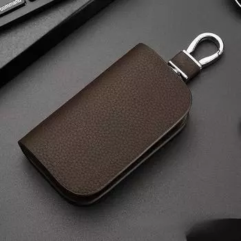 Автомобильный держатель ключей из кожи личи с логотипом и защитным чехлом для пульта дистанционного управления Ford