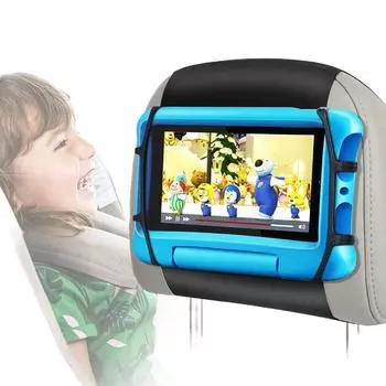 Автомобильный держатель на подголовник для планшета, держатель для планшета с силиконовой монтажной сеткой для всех устройств Kindle Fire, iPad и планшетов с экраном 7–10,5 дюймов 7-10.5Inch Screen чёрный