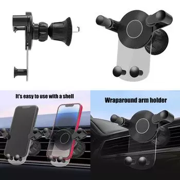 Автомобильный держатель на вентиляционное отверстие, универсальный держатель с гравитацией, кронштейн для мобильного телефона 4,7-7 дюймов, вращающийся на 360 градусов