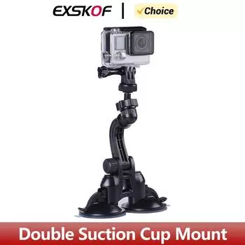 Автомобильный держатель с двойной присоской для GoPro Hero 12 11 10 9 8 7 6 5 4 SJCAM Insta360 X2 X3 DJI Osmo аксессуары для экшн-камер