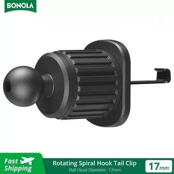 Автомобильный держатель с крючком для вентиляционного отверстия, кронштейн для автомобильного телефона, беспроводное зарядное устройство, вращающийся зарядный металлический крюк, подставка для зарядки 17mm Model 1 чёрный