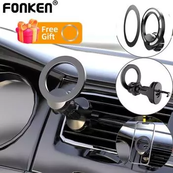 Автомобильный держатель телефона Fonken, магнитная универсальная подставка для вентиляционного отверстия для Mgsafe iPhone 13, мобильный кронштейн с вентиляционным отверстием, магнитный держатель для автомобильного телефона чёрный