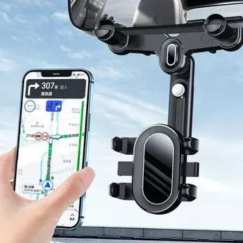 Автомобильный держатель телефона легко устанавливается регулируемый поворот автомобиля на 360 градусов к зеркалу заднего вида кронштейн для телефона авто чёрный