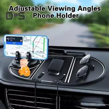 Автомобильный держатель телефона со скрытым номерным знаком, противоскользящий автомобильный держатель телефона, вращение на 360 градусов для удобства конфиденциальности чёрный