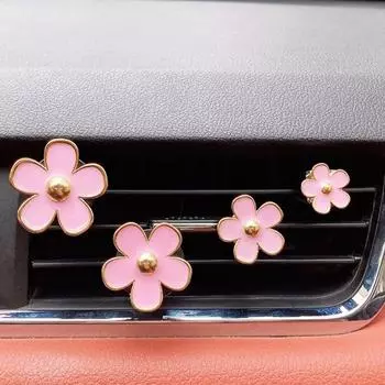 Автомобильный диффузор, зажим для духов, милый цветочный освежитель воздуха, диффузный кондиционер, ароматерапия, зажим для духов, украшение салона автомобиля белый