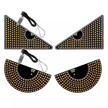 Автомобильный динамический свет Devil Eye для заднего лобового стекла автомобиля, управление через приложение, анимированный светодиодный дисплей, треугольник / полукруг, забавный световой знак Eye