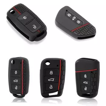 Автомобильный дистанционный ключ чехол полный защитный чехол брелок для VW Volkswagen Skoda аксессуары для сидений чёрный