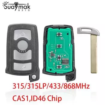 Автомобильный дистанционный ключ для BMW 7 серии E65 E66 CAS1, система 315/433/868 МГц ID46 PCF7945, замена чипа, автоматическое интеллектуальное управление 315MHz