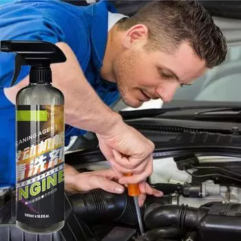 Автомобильный двигатель очиститель спрей 16.9 унций автомобильный двигатель отсек очиститель без промывки водой удаление углеродистых отложений для ухода за двигателем белый