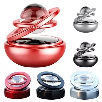 Автомобильный двойной кольцевой вращающийся очиститель освежителя воздуха с подвеской на солнечной энергии 2 серебряный