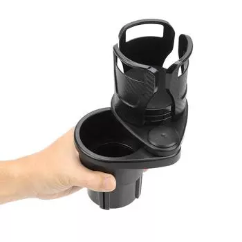 Автомобильный двойной подстаканник, регулируемая подставка для чашки, органайзер для телефона, напиток чёрный