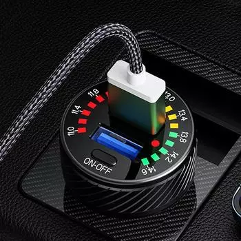 Автомобильный двойной QC 3.0 USB зарядное устройство адаптер 18 Вт быстрая зарядка шатер светодиодный вольтметр с выключателем ВКЛ ВЫКЛ 12 В-24 В водонепроницаемый красный