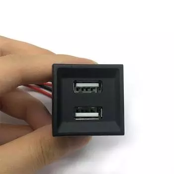 Автомобильный двойной USB-адаптер для зарядного устройства, гнездо для специального назначения Volkswagen для VW T5 Transporter 2003-2009 2.1A, переключатель для приборной панели красный