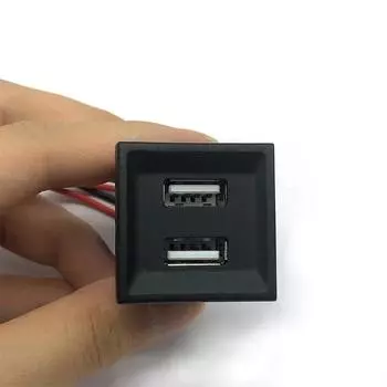 Автомобильный двойной USB-адаптер для зарядного устройства, гнездо для специального назначения Volkswagen для VW T5 Transporter 2003-2009 2.1A, переключатель для приборной панели красный