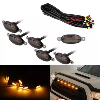 Автомобильный Eagle Eye Light Универсальный светодиодный комплект для подсветки решетки радиатора янтарного цвета 6 SMD 3030 12 В передняя решетка освещения