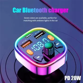 Автомобильный FM-передатчик беспроводной Bluetooth-совместимый 5.0 комплект громкой связи для автомобиля Dual USB PD 18W Type C быстрое зарядное устройство внешний микрофон