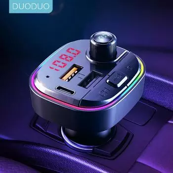 Автомобильный FM-передатчик Bluetooth 5,0, модулятор, MP3-плеер, цветной светодиодный дисплей, автомобильный комплект, двойной USB 3.1A, быстрое зарядное устройство, автомобильные аксессуары car bluetooth charger чёрный