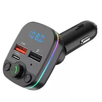 Автомобильный FM-передатчик Bluetooth 5.0 PD Type-C Dual USB Atmosphere MP3-плеер Type-C Hands-free PD QC3.0
