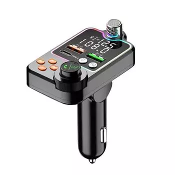 Автомобильный FM-передатчик с двумя USB-портами, совместимый с Bluetooth, быстрая зарядка, беспроводной громкой связи, аудиоприемник, MP3-плеер, прочный