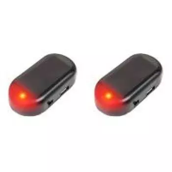 Автомобильный фонарь безопасности на солнечной батарее, имитация автомобильного светодиодного предупреждающего света (красный)