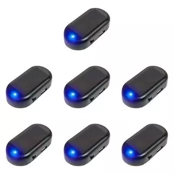 Автомобильный фонарь безопасности на солнечной батарее, имитация автомобильного светодиодного предупреждающего света (синий)