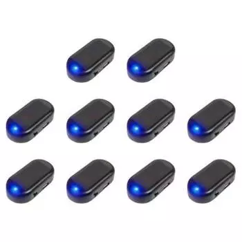 Автомобильный фонарь безопасности на солнечной батарее, имитация автомобильного светодиодного предупреждающего света (синий)