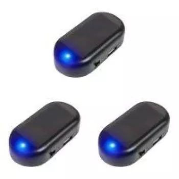 Автомобильный фонарь безопасности на солнечной батарее, имитация автомобильного светодиодного предупреждающего света (синий)