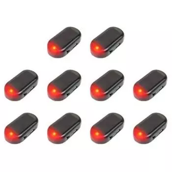 Автомобильный фонарь безопасности на солнечной батарее, имитация автомобильного светодиодного предупреждающего света (красный)