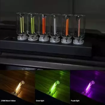 Автомобильный фонарь с подсветкой LED с бесконечным затемнением, портативный светильник, мини-фонарик для бутылок, автомобильный USB-ночник, аксессуары 1pcs фиолетовый светлый