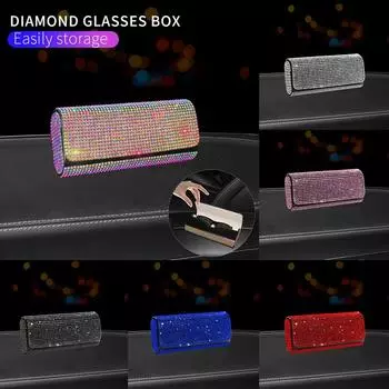Автомобильный футляр для солнцезащитных очков Diamond, футляр для очков, ящик для хранения на подлокотнике центральной консоли автомобиля, оправа для автомобильных очков, зажим для сиденья синий