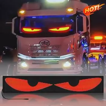 Автомобильный гибкий светодиодный дисплей на лобовое стекло, с анимацией, мигающим дьявольским глазом, программируемый через приложение мягкий светодиодный экран, совместимый с системой 24 В 17.3*7cm