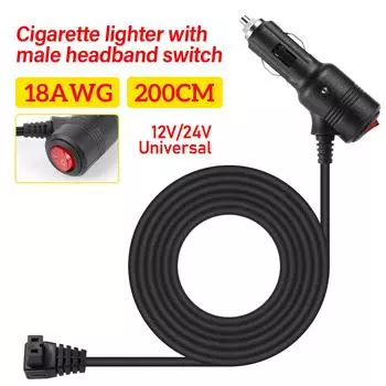 Автомобильный холодильник шнур питания 12V-24V прикуриватель мужской головка с выключателем 15A предохранитель письмо универсальный адаптер шнур питания 2M18AWG