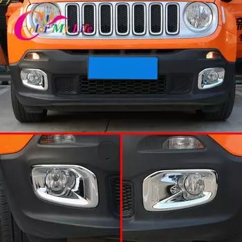 Автомобильный хромированный чехол для противотуманных фар для Jeep Renegade 2015 2016 2017 2018 аксессуары защитная накладка передних противотуманных фар