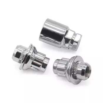 Автомобильный хромированный противоугонный болт колеса, контргайка, плоская головка, гайка ступицы колеса, противоугонная гайка M12 * 1,5 для Toyota Mitsubishi серебряный