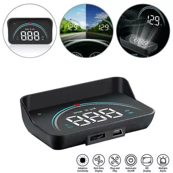 Автомобильный HUD, цифровой проекционный дисплей, интеллектуальное предупреждение о скорости, OBD 2, проектор спидометра чёрный