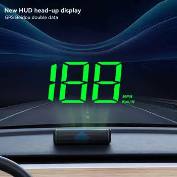 Автомобильный HUD цифровой спидометр универсальный проекционный проектор на лобовое стекло GPS крупный шрифт км/ч миль/ч измеритель скорости Plug and Play для всех автомобилей