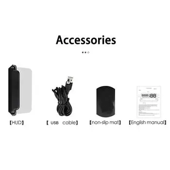 Автомобильный HUD-дисплей, HUD-дисплей на лобовом стекле Спидометр Безопасное вождение автомобиля Компьютер Скорость чёрный