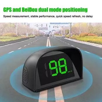 Автомобильный HUD-дисплей, км/ч, миль в час, GPS, цифровой спидометр со светодиодным дисплеем с большим шрифтом для грузовых автомобилей MPH , Set 1 чёрный