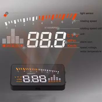Автомобильный HUD Head Up Display Универсальный интерфейс OBD2 II Система предупреждения о превышении скорости GPS-спидометр