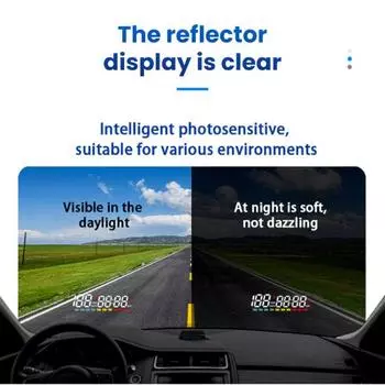 Автомобильный HUD Электрический складной экран, 6-режимный дисплей, Comapct OBD2, проектор скорости на лобовое стекло