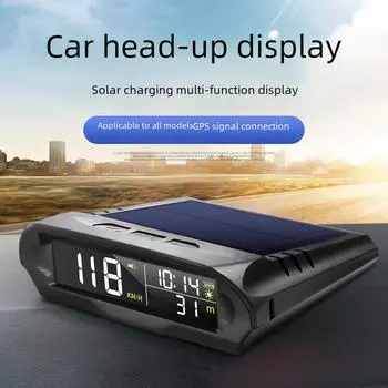 Автомобильный HUD на солнечных батареях: Отображение скорости, времени и высоты GPS
