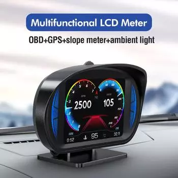 Автомобильный HUD OBD2 + GPS бортовой компьютер Проекционный дисплей Автомобильный Тахометр Турбо Давление масла Температура воды GPS Спидометр Автомобиль