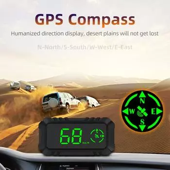 Автомобильный HUD Проекционный дисплей Цифровой GPS-навигатор Спидометр GPS Двойная система Экран дисплея с чёрный