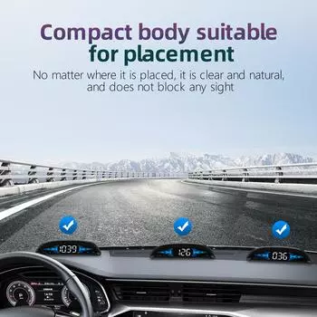 Автомобильный HUD Проекционный дисплей Цифровой GPS-навигатор Спидометр GPS Двойная система Экран дисплея с чёрный