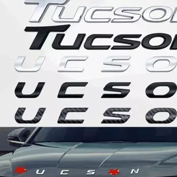 Автомобильный хвост, эмблема, значок, наклейки на переднюю крышку двигателя, шрифт, логотип, наклейки для TUCSON 22.3cm чёрный