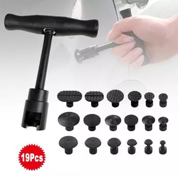 Автомобильный инструмент для ремонта вмятин, автомобильный съемник вмятин без покраски, инструмент для ремонта и удаления, универсальный скользящий молоток, обратный молоток, комплект присосок чёрный