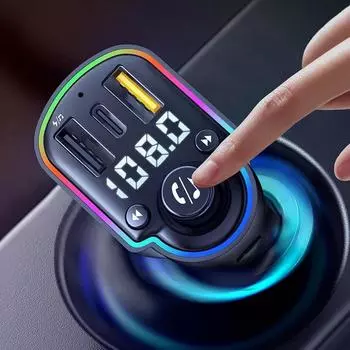 Автомобильный интеллектуальный музыкальный адаптер 5.0 FM-передатчик приемник автомобильный комплект MP3-аудиоплеер громкой связи QC 3.0 PD USB быстрое зарядное устройство