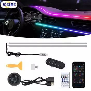 Автомобильный интерьер Ambient Light Symphony App Автоматический модуль выключения 30 секунд USB-расширительная док-станция 110 см полоса для Tesla Model 3 YSX